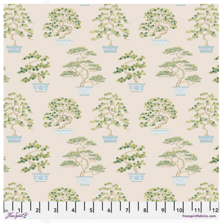 Free Spirit Sanderson Water Garden Penjing Ivory Cotton Fabric By The Yard Free Spirit Sanderson Water Garden Penjing Ivory Cotton Fabric By The Yard