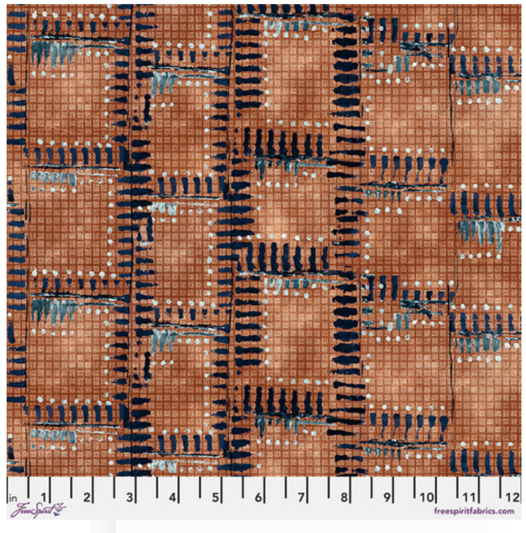 Free Spirit Sarah Sczepanski Rust & Bloom Rust Cotton Fabric By The Yard
