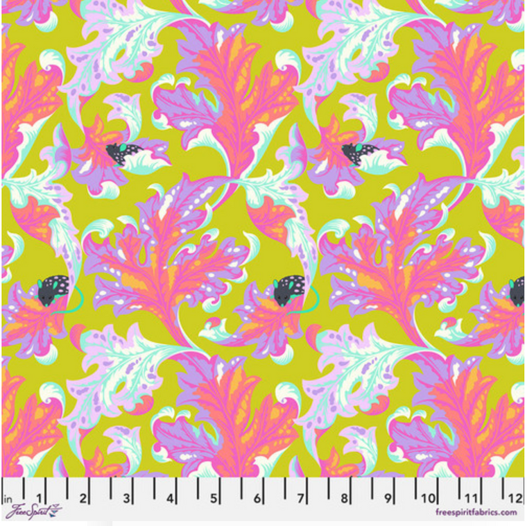 Free Spirit Tula Pink Tabby Road Deja Vu Eek Electroberry Cotton Fabric By The Yard