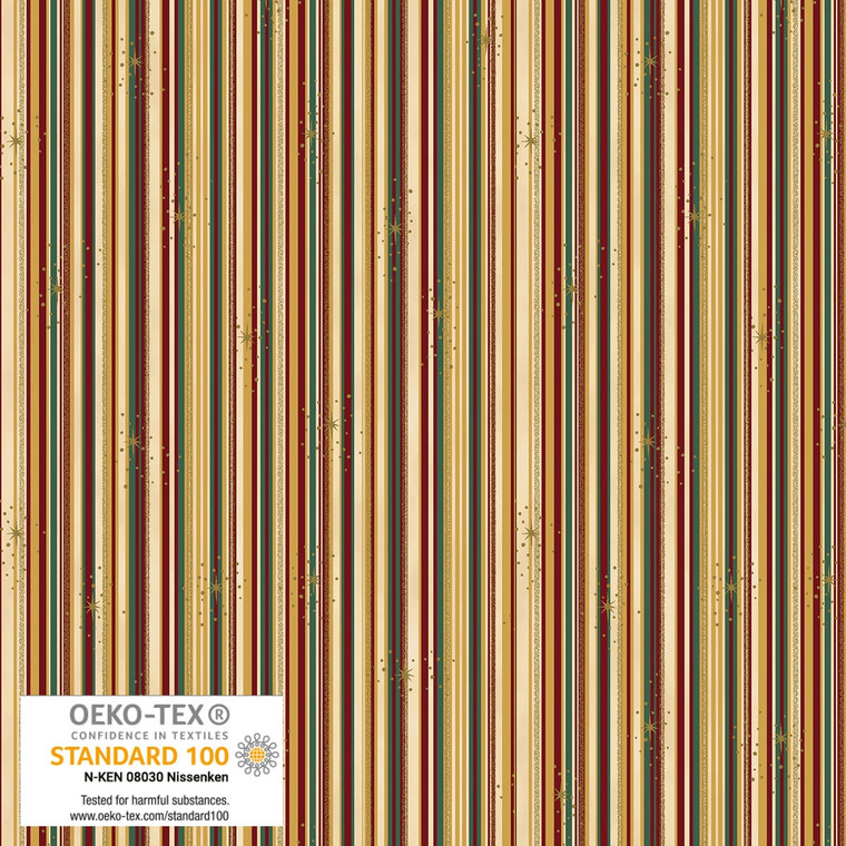 Stof We Love Christmas Stripes Beige Gold Cotton Quilting Fabric By The Yard Stof We Love Christmas Stripes Beige Gold Cotton Quilting Fabric By The Yard