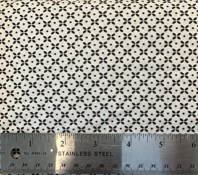 Stof European Nellie's Shirtings Flower Dots Dk Brown Quilting Cotton Fabric By The Yard