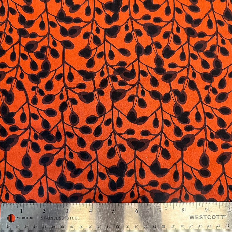 Stof European Natural Lulu Branches Red Quilting Cotton Fabric By The Yard Stof European Natural Lulu Branches Red Quilting Cotton Fabric By The Yard