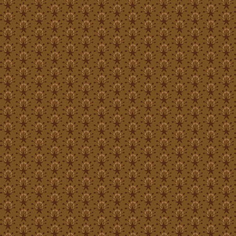 Henry Glass Scrap Happy Star Basket Ochre Cotton Fabric By The Yard