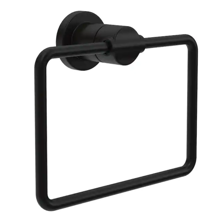 Delta NIC46-MB Nicoli Bath Towel Ring Matte Black Finish