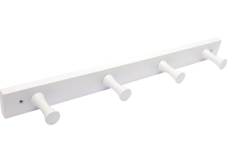 Mainstays R48468L-PW 18" 4-Post Hook Rail Pure White Finish