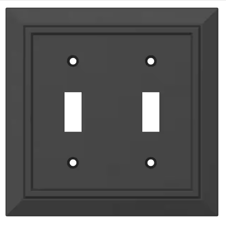 Franklin Brass Classic Architect Double Switch Wall Plate Cover Flat Black 4 Pack
