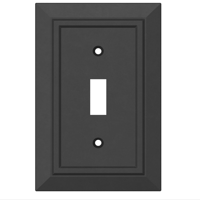 Franklin Brass Classic Architect Single Switch Wall Plate Cover Flat Black 4 Pack