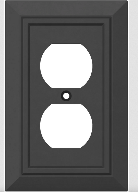 Franklin Brass Classic Architect Single Duplex Outlet Wall Plate Cover Flat Black 4 Pack