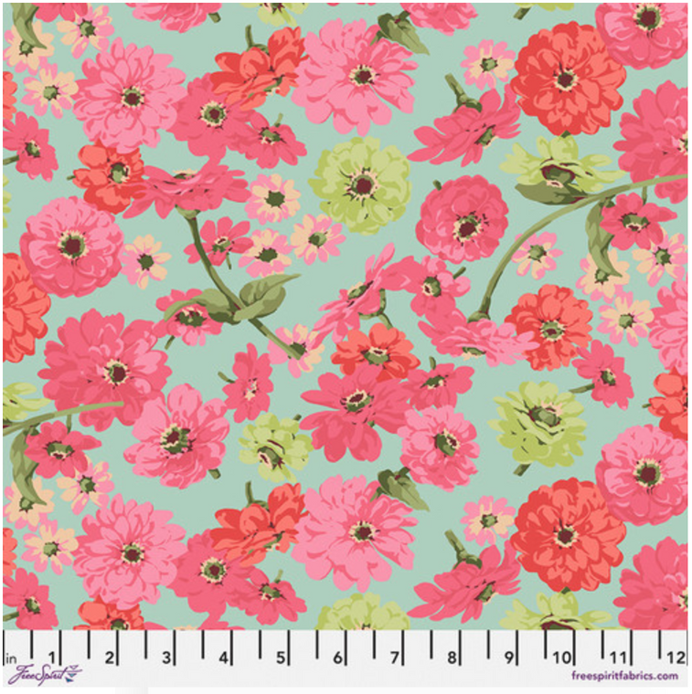 Free Spirit Martha Negley Garden Zinnia Toss Aqua Cotton Fabric By Yard Free Spirit Martha Negley Garden Zinnia Toss Aqua Cotton Fabric By Yard