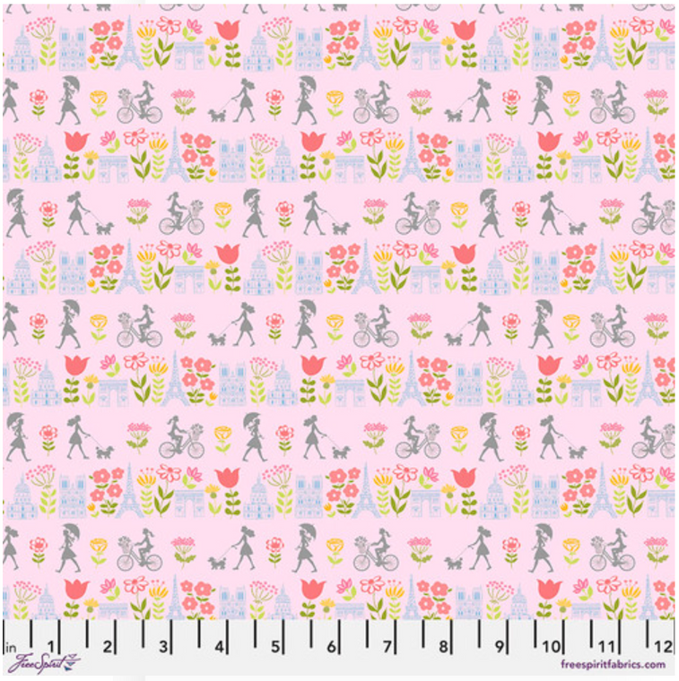 Anne Keenan Higgins Bonjour Paris Enchante Blush Cotton Fabric By The Yd Anne Keenan Higgins Bonjour Paris Enchante Blush Cotton Fabric By The Yd