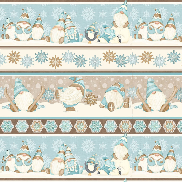 Henry Glass I Love Sn'Gnomies Novelty Stripe Multi Cotton Flannel Fabric By The Yard Henry Glass I Love Sn'Gnomies Novelty Stripe Multi Cotton Flannel Fabric By The Yard