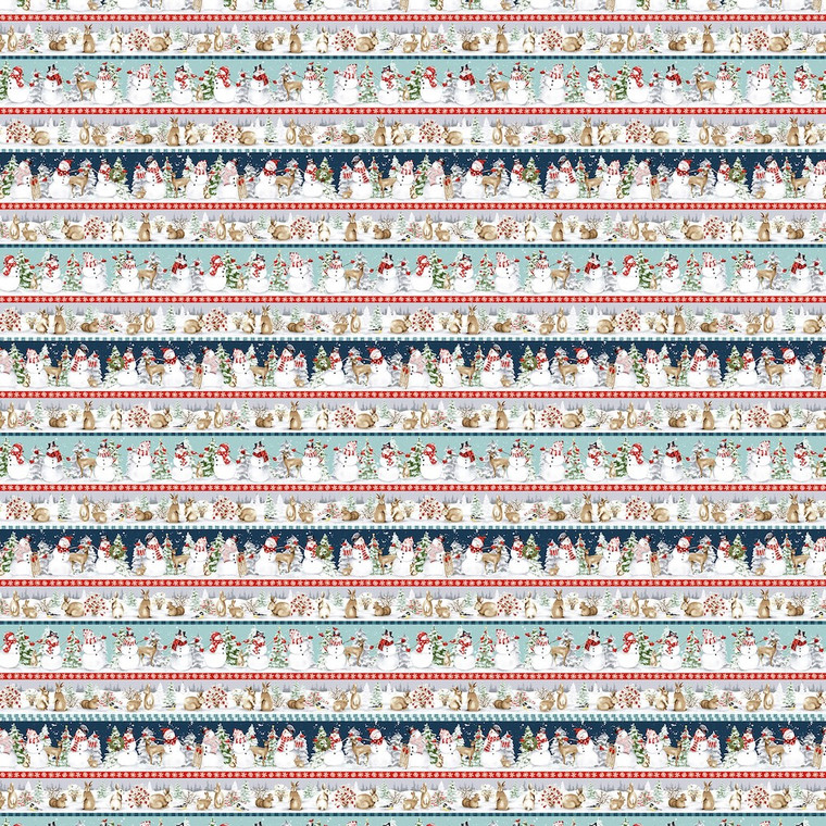 Henry Glass Bundle Up Winter Scene Stripe Multi Cotton Fabric By The Yard Henry Glass Bundle Up Winter Scene Stripe Multi Cotton Fabric By The Yard