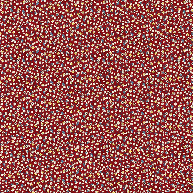 Henry Glass Gnome & Garden Packed Ditzy Red Cotton Fabric By The Yard Henry Glass Gnome & Garden Packed Ditzy Red Cotton Fabric By The Yard