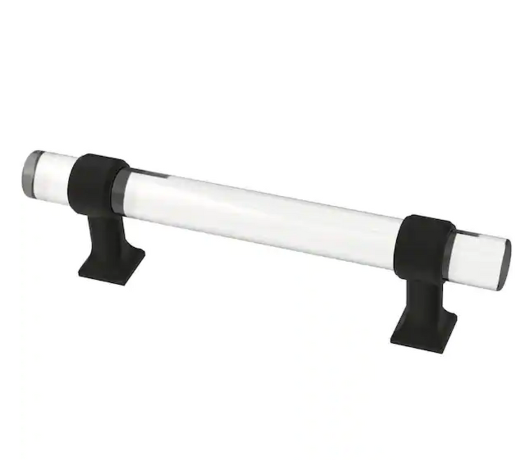 Liberty P37296C-BCL 3 3/4" Acrylic Cabinet Drawer Pull Matte Black w Clear Acrylic