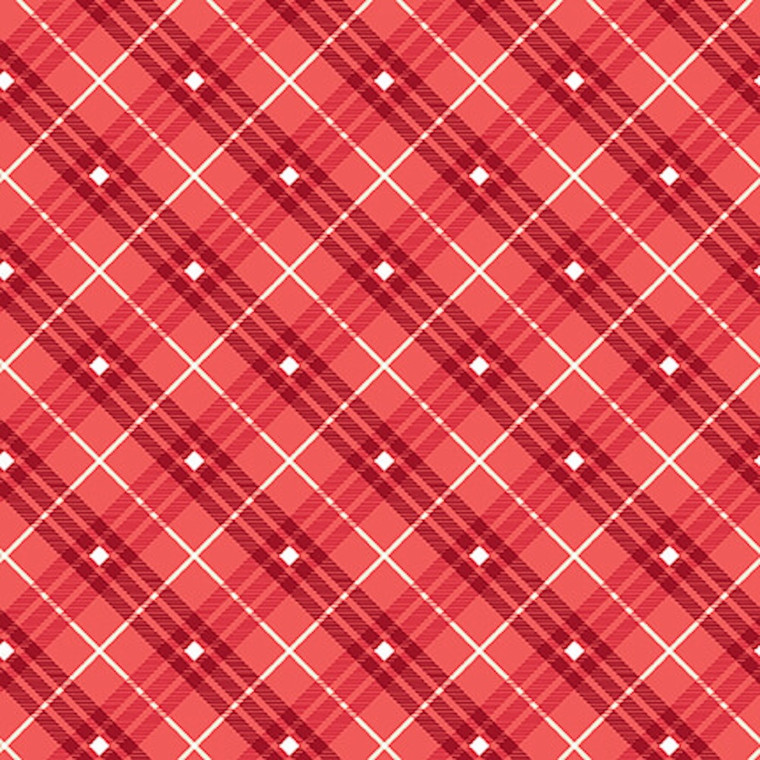 Henry Glass Gnome For the Holiday Plaid Rose Cotton Fabric By The Yard Henry Glass Gnome For the Holiday Plaid Rose Cotton Fabric By The Yard