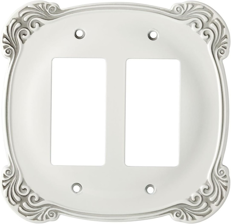 Liberrty Arboresque Antique White Double GFCI Decora Cover Plate