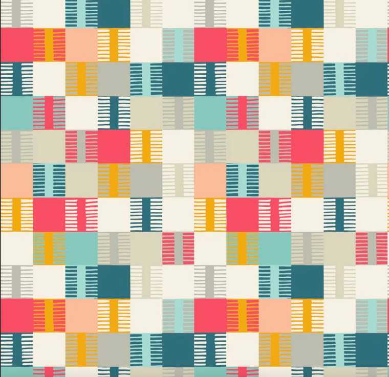 Free Spirit Scion Poppy Pop Navajo Denim Cotton Fabric By The Yard