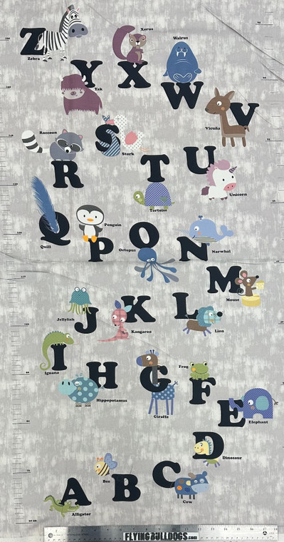 Stof Fabrics Children's Alphabet Animal Growth Panel Cotton Fabric By The Panel Stof Fabrics Children's Alphabet Animal Growth Panel Cotton Fabric By The Panel