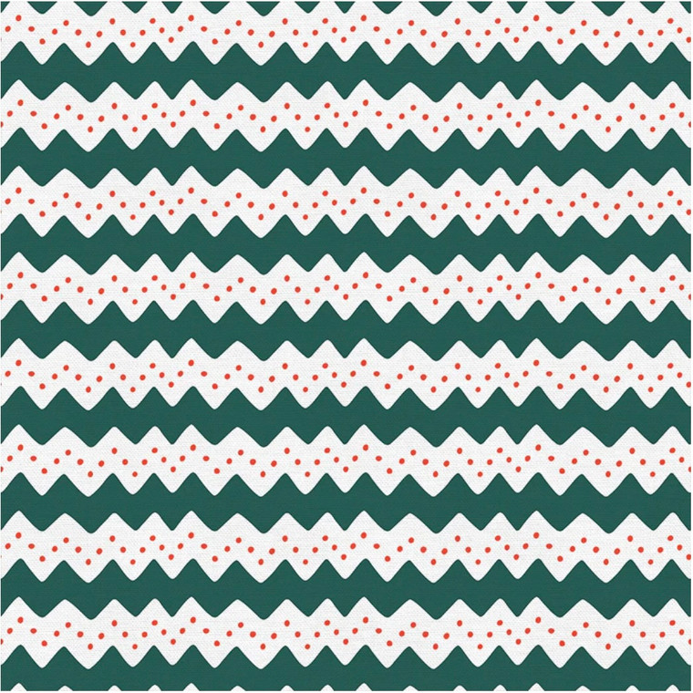 Paintbrush Studios Scandanavian Christmas Ornament Green Cotton Fabric By The Yard