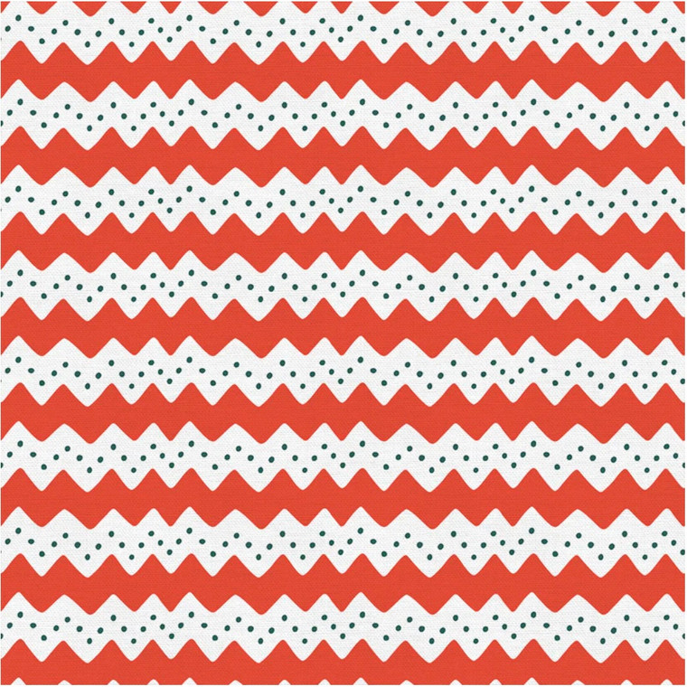 Paintbrush Studios Scandanavian Christmas Ornament Red Cotton Fabric By The Yard