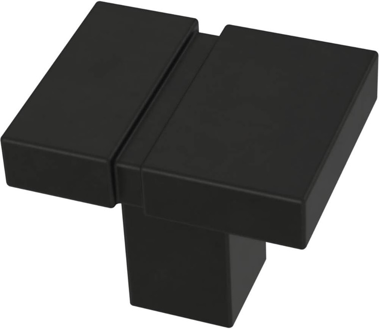 Franklin Brass P40825K-FB 1 1/4" Asymmetric Notched Cabinet Drawer Knob Matte Black 10 Pack