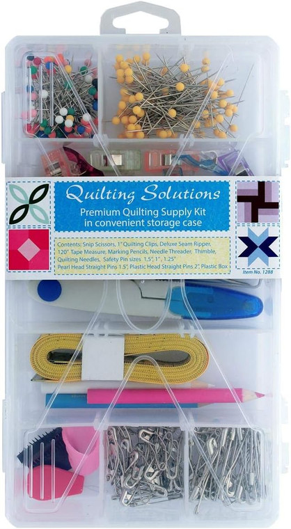 Allary Quilting Solutions Notions Supply Kit with Storage Box