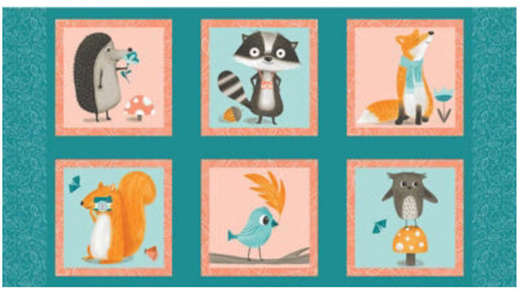 Studio E Welcome To Our Neighborwood 23" Blocks Teal Cotton Fabric By Panel Studio E Welcome To Our Neighborwood 23" Blocks Teal Cotton Fabric By Panel
