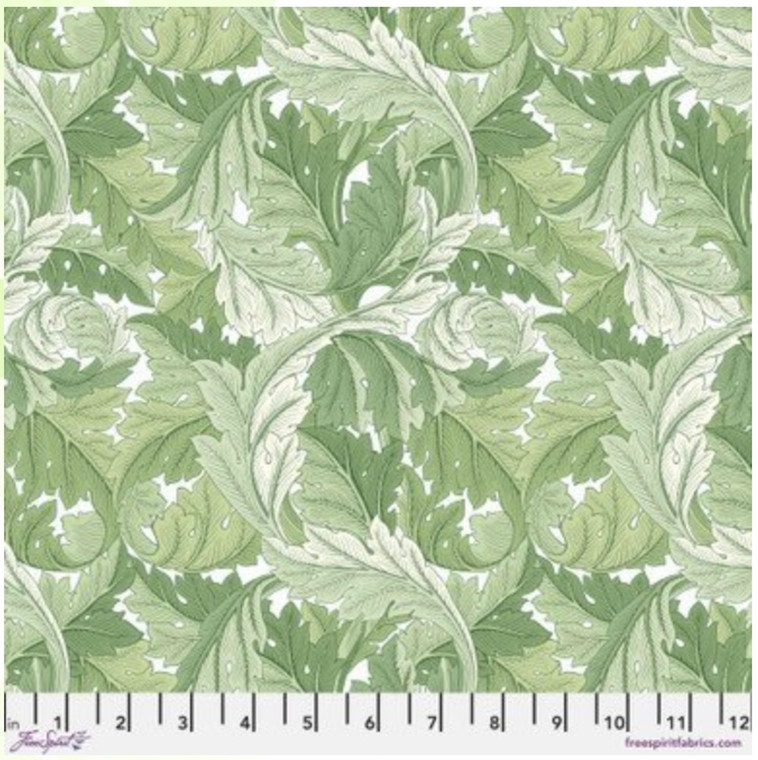 Free Spirit Morris & Co. Leicester Acanthus Green Cotton Fabric By The Yard