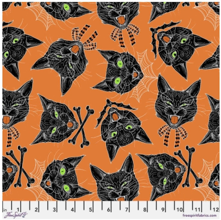 Free Spirit Rachel Hauer Scaredy Cat Scaredy Cats Orange Cotton Fabric By Yard Free Spirit Rachel Hauer Scaredy Cat Scaredy Cats Orange Cotton Fabric By Yard
