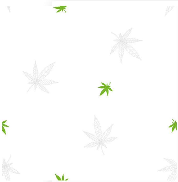 Blank Quilting Herban Sprawl Too Cannibus Leaves White Cotton Fabric By The Yard