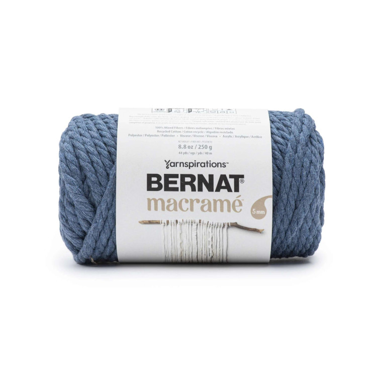 Bernat Macrame 8.8 oz Denim Jean Blue Macrame Yarn