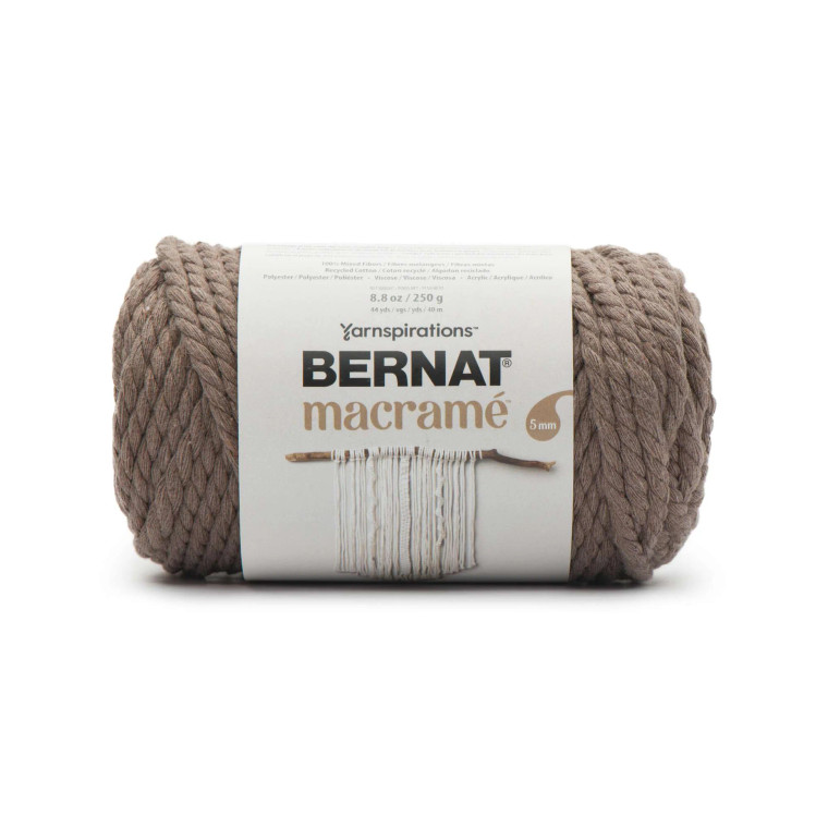 Bernat Macrame 8.8 oz Gray Brown Macrame Yarn