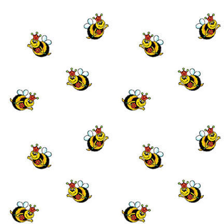 Henry Glass Alpha Babies Bees White Cotton Fabric By The Yard