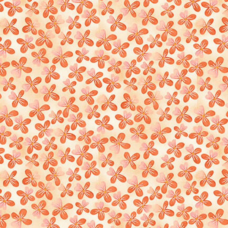 Studio E Canyon Birds Small Tossed Flower Cream Cotton Fabric By Yard