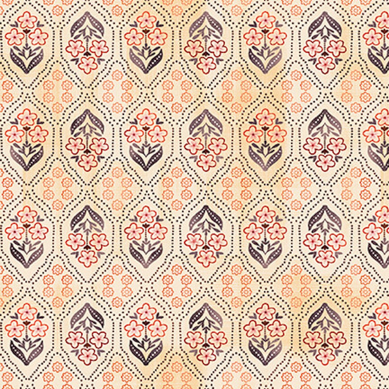 Studio E Canyon Birds Small Foulard Cream Cotton Fabric By Yard