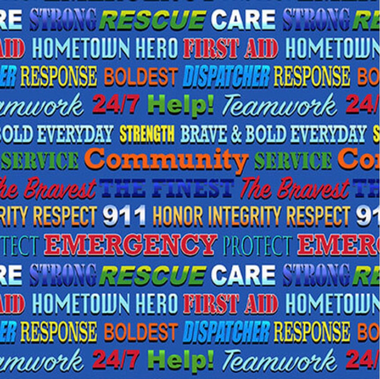 Henry Glass To The Rescue Words Royal Cotton Fabric By The Yard