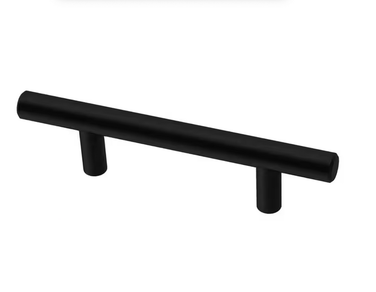 Mainstays 3" Flat Black Simple Round Bar Cabinet & Drawer Pull 2 Pack