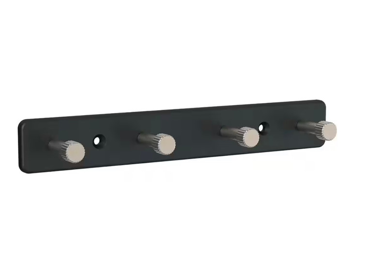 Home Decorators 8" 4 Hook Key Rail Tidy Black & Matte Nickel Finish