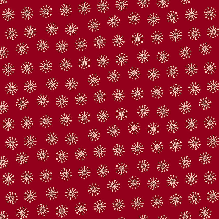 Henry Glass Memories in Redwork Pins Scarlet Cotton Fabric By The Yard