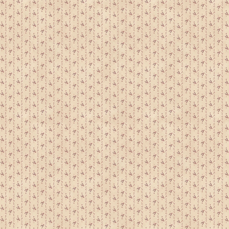 Henry Glass Memories in Redwork Horse Shoe Stripe Sand Cotton Fabric By The Yard