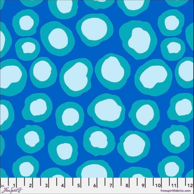Free Spirit Brandon Mably Fish Lips Blue Cotton Fabric By The Yard