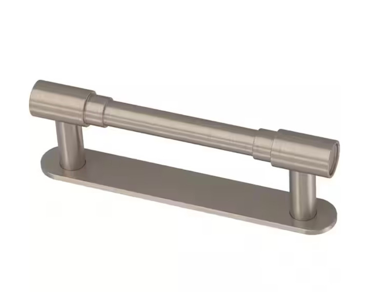 Liberty P48864C-SN Round Layered  3" Cabinet & Drawer Pull w/ Backplate Satin Nickel