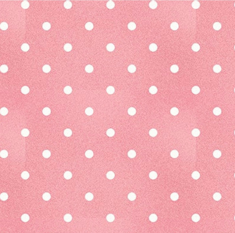 Henry Glass Tweet and Treats Polka Dot Pink Cotton Fabric By The Yard