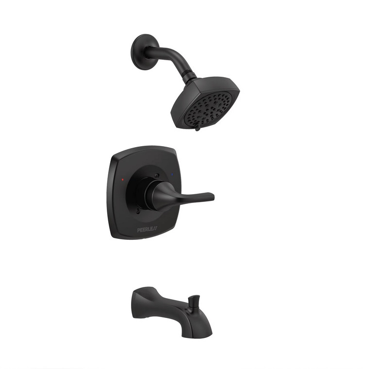 Peerless PTT14435-BL Parkwood Matte Black 1-Handle Tub & Shower Trim Kit (Valve Not Included)