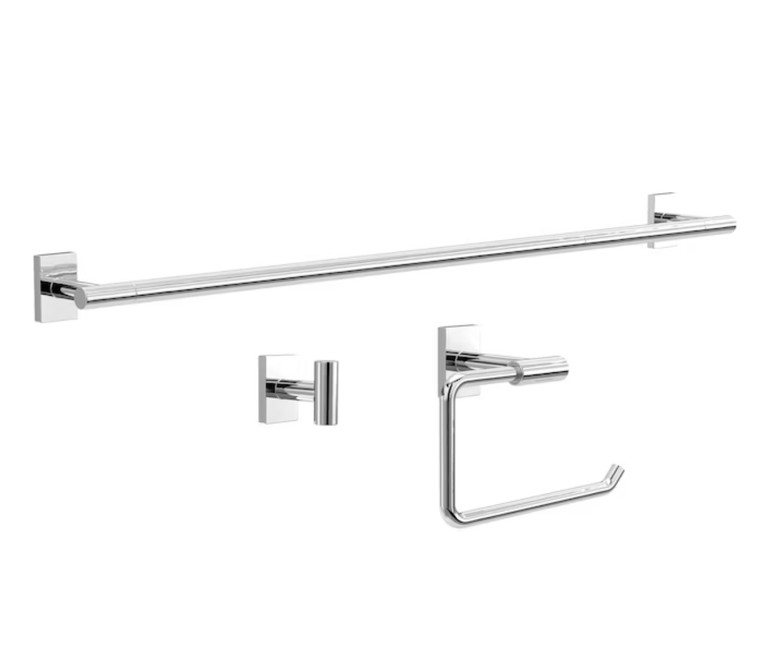 Delta Hartwell 3 Piece Bath Towel Bar Accessory Set Polished Chrome Finish