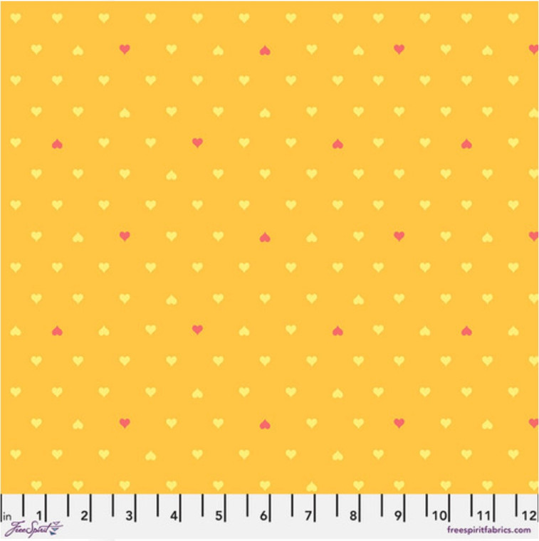 Free Spirit Tula Pink Besties Unconditional Love Buttercup Cotton Fabric By Yard