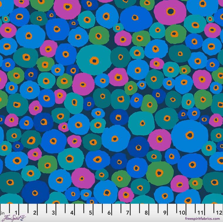 Free Spirit Kaffe Fassett Spools Blue Cotton Fabric By The Yard