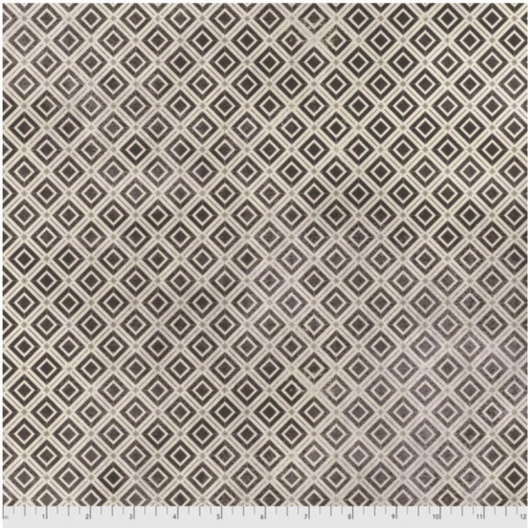 Tim Holtz Monochrome Diamonds Charcoal Cotton Fabric By The Yard