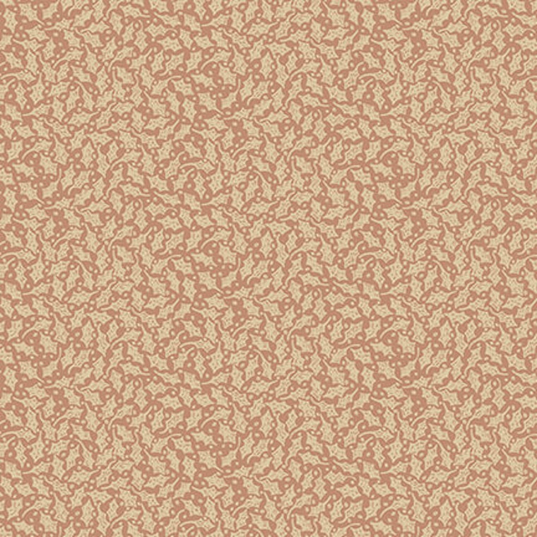 Henry Glass All for Christmas Christmas Holly Leaves Clay Cotton Fabric By The Yard