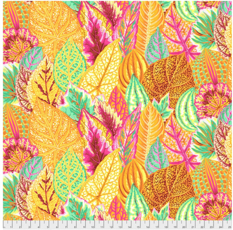 Free Spirit Philip Jacobs Coleus Yellow Cotton Quilting Fabric By Yard